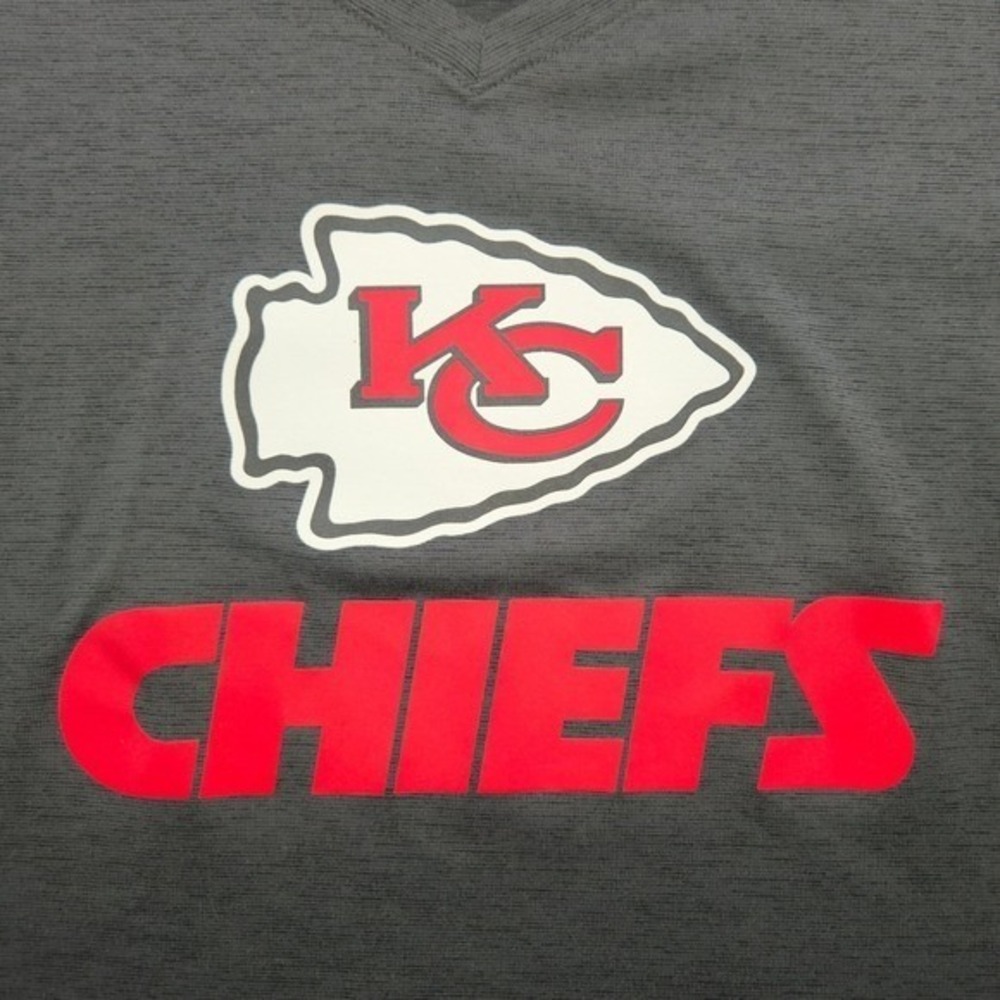 Nike Kansas City Chiefs Womens XL Gray Dri-FIT V-Neck Short Sleeve T-Shirt NFL